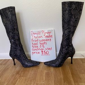 Donald Pliner Snake Print women’s heel boots!